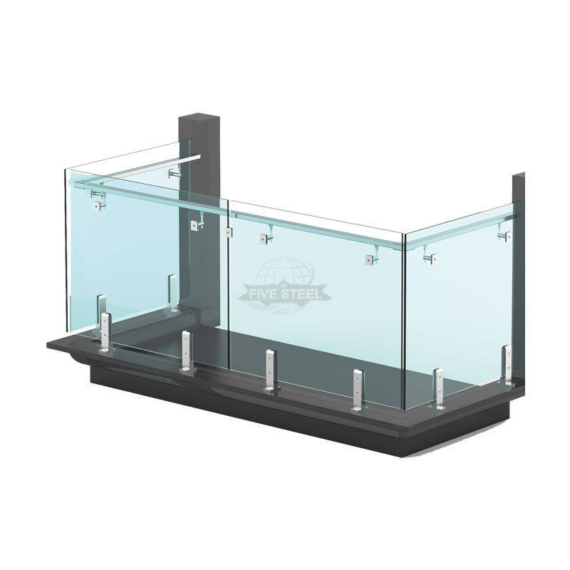 Ringhiera in vetro per scale in vetro laminato in acciaio inossidabile a immersione termica della balaustra in stile moderno