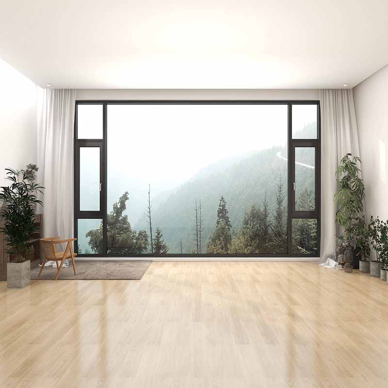 Pintu dan jendela sistem tingkap tetap kaca tempered aluminium untuk rumah