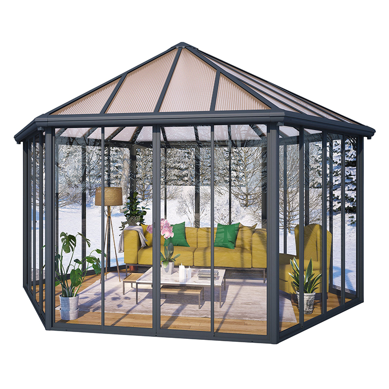 Casa de jardín de cristal con clip de resorte para invernadero de flores y verduras de alta calidad