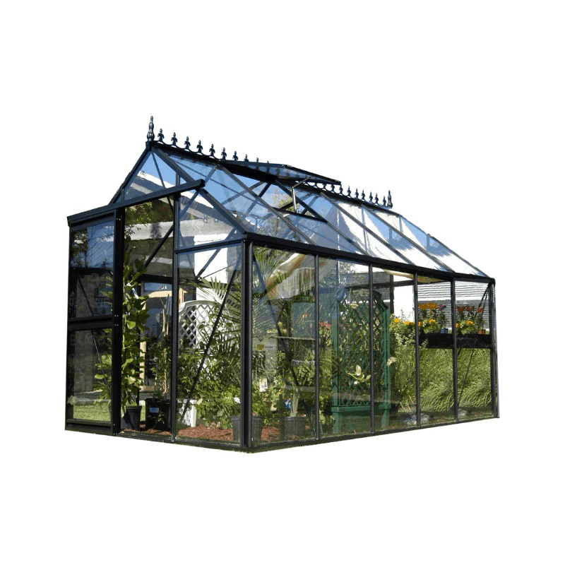 Glass Greenhouse House for Vegetable/Flower/Fruits Aluminum Frame Double insu...