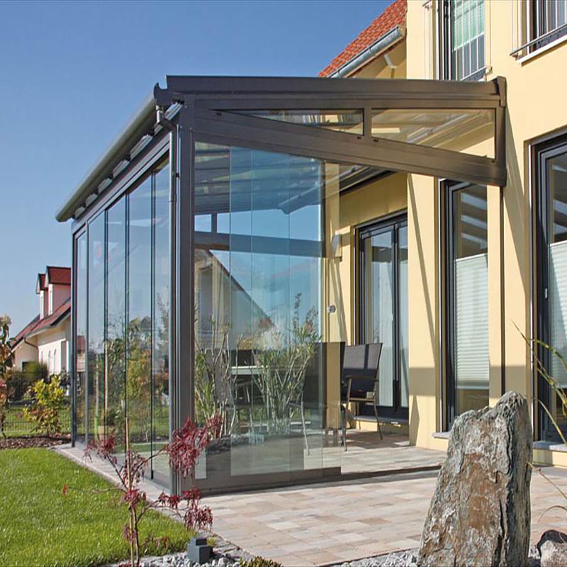 Gazebo da giardino in alluminio e case in vetro Negozi e-commerce Veranda