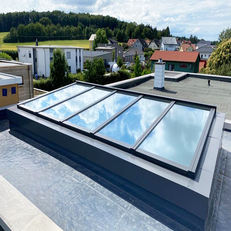 Sistem kaca balkoni reka bentuk profesional gred atas untuk tingkap bumbung