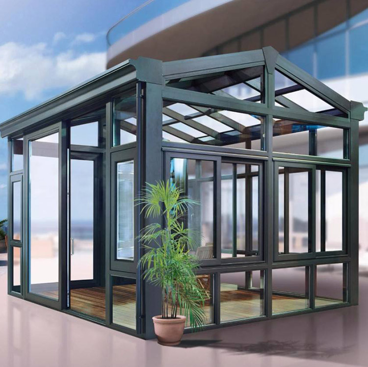Aluminum frame windows and doors customized glass house winter thermal insula...