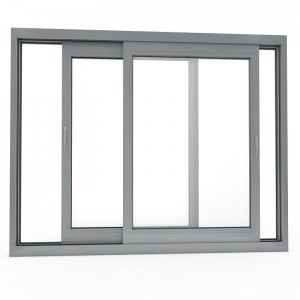 Thermal Break Biyu Babban Gilashin Aluminum Zamiya Ƙofar Aluminum Madaidaicin Windows Da Ƙofofi