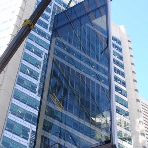 Pereți cortină din sticlă din aluminiu cu sistem unitar de clădire sparte termic din sticlă securizată pentru proiect