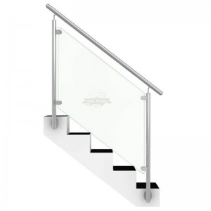 सीढ़ियों के लिए आउटडोर आधुनिक डिजाइन स्टेनलेस स्टील ग्लास कटघरा का निर्माण करें
