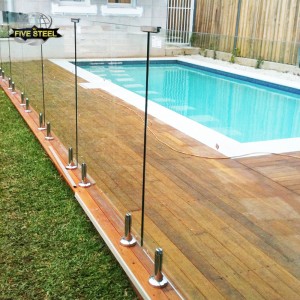 Zaunpaneel aus laminiertem Glas für Schwimmbad, rahmenloser Glashandlauf
