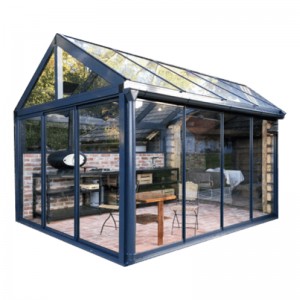 Marco de aluminio de alta calidad Jardín de invierno Casa de vidrio Terrazas de sol de vidrio templado