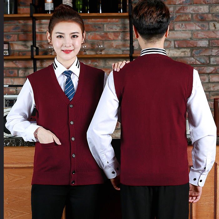 Waiter uniform vest sweater Customized