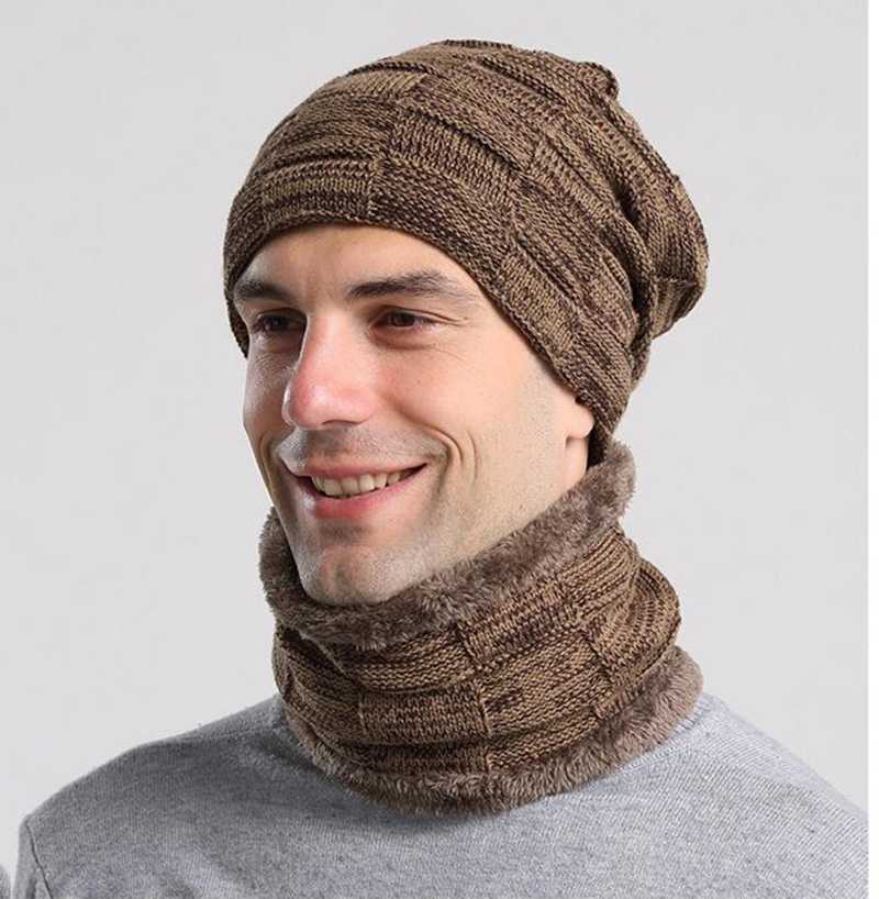 Men's knitted wool hat