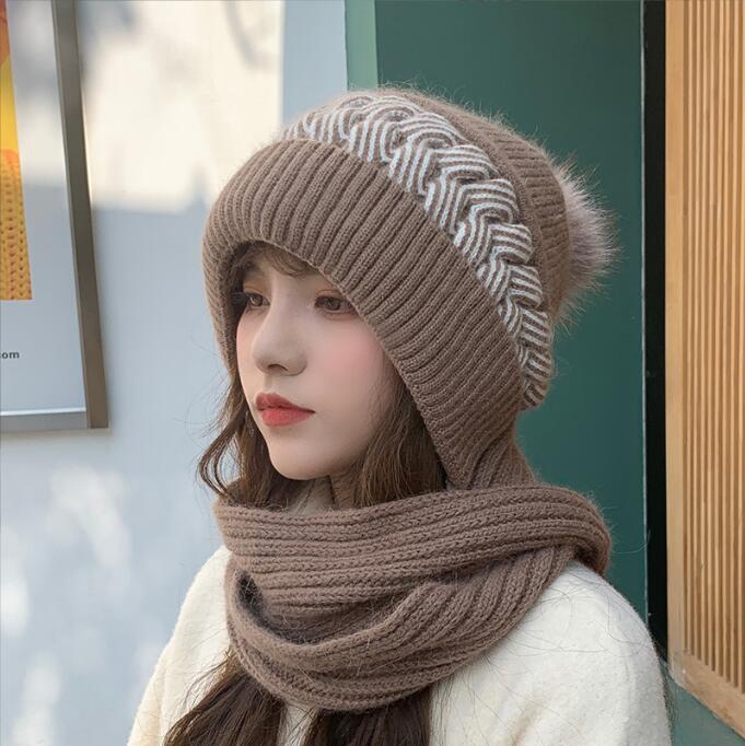 Rabbit hair knitted hat