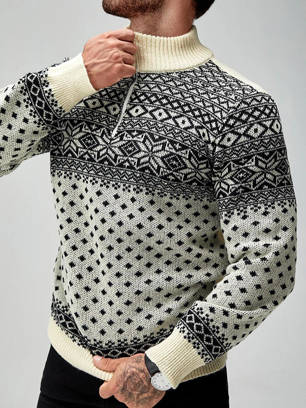 Kalalakin-an nga jacquard wool sweater custo...