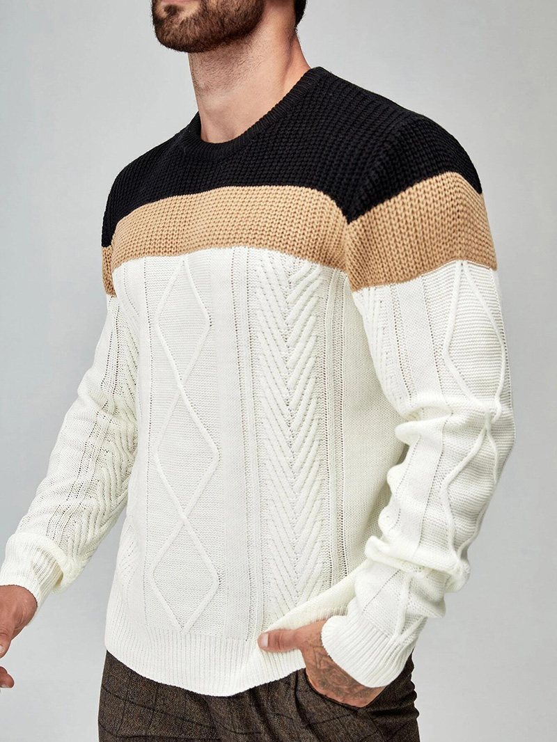 Sweater wol lengan panjang pria m...