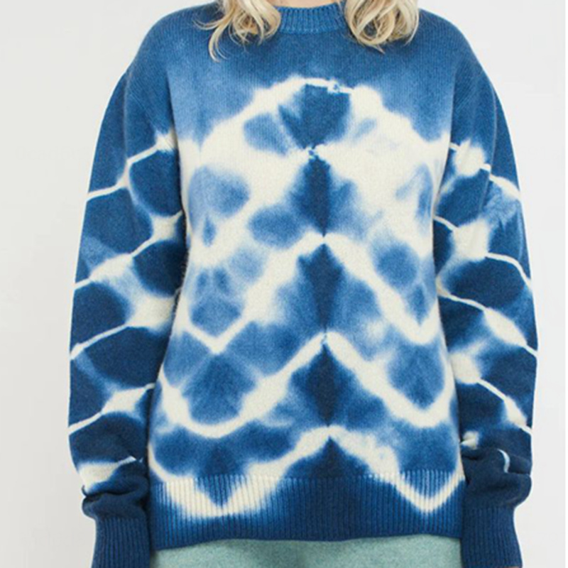 Fashion leopard print sweater Women's knitted sweater customization