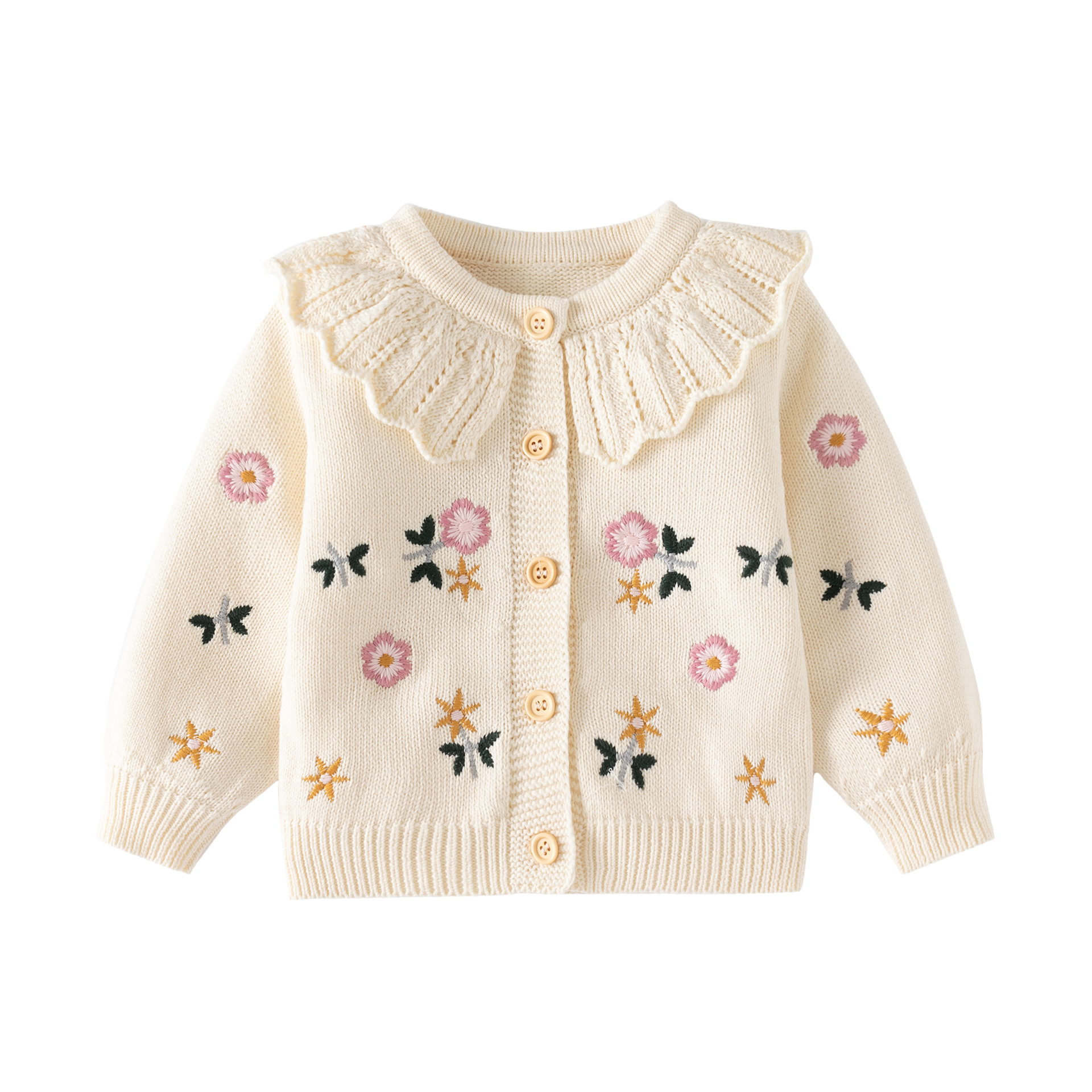 girls cotton embroidery cardigan BSCI factory