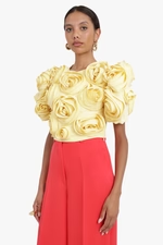 BUNCH OF ROSES PUFF SLEEVE TOP ma...