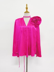 I-3D flower blouse factory customization