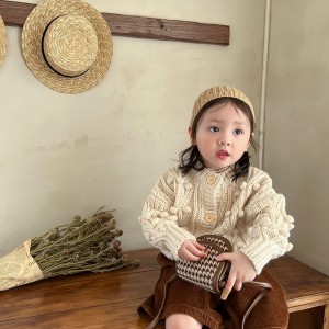 Kézzel készített gyermek hosszú ujjú gyapjú pulóver testreszabás