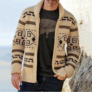 Long-sleeved slim jacquard knit sweater