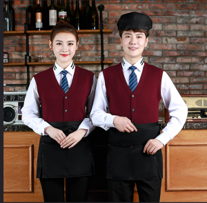 Kelnera uniforma veŝta svetero Personigita