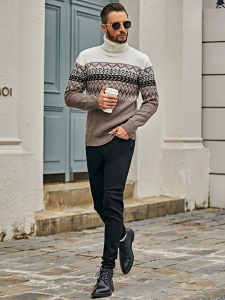 Suéter de lã quente masculino Personalização de fábrica na China