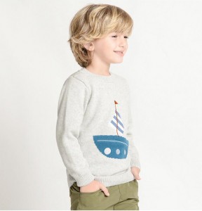 Detský žakárový vlnený sveter s dlhým rukávom na mieru