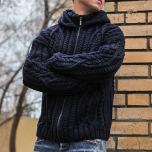 Схемы вязания свитера-кардигана для мужчины.