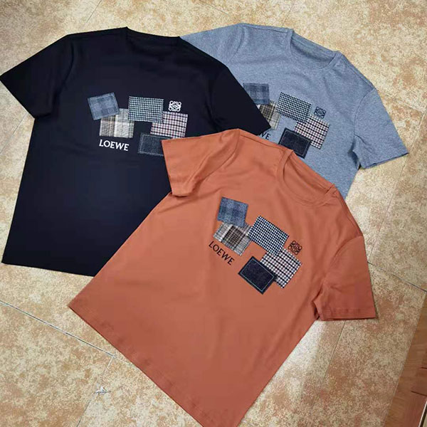 T-shirt tricoté à col rond pour hommes, Mini motif à carreaux imprimé, été-1