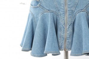 usine de jupe de jeans en coton mini dame