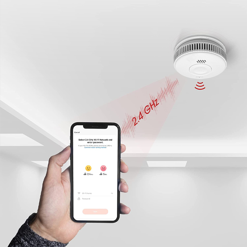 3 Years Battery 85Db Wireless Photoelectric Tuya Smart Smoke Detector with Wi-Fi Connection via 2oc1