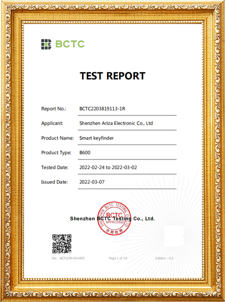 B400 Key Finder RoHS Test Reportxmy