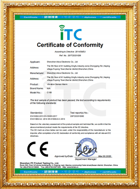 C100 Vibration Door Window Alarm CE Certificatenvw