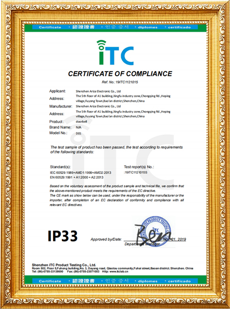 FD-01 Indoor Key Finder IP33 Certificate36o