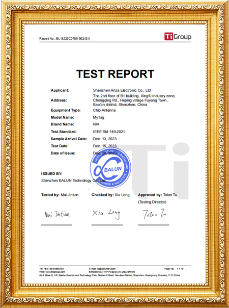 FDQ-02 Apple Air Tag IEEE Test Reporti0c