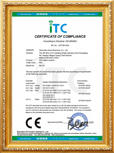 MC-02 Door Window Alarm CE Certificate（2）uw3