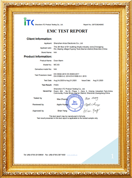 MC-03 Door Window Alarm EMC Test Report4l5