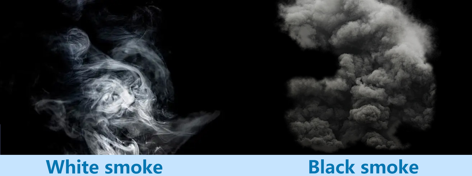 Forskjellen mellom hvit røyk og svart røyk i firemuk