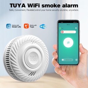 Photoelectric Sensor 85Db Fire Smoke Leak System Wireless EN14604 Wifi Tuya Smart Smoke Detector Fire Alarm