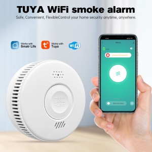 85Db Photoelectric Fire Smoke Alarm En14604 Tuv Certificate Wireless Tuya Wifi Smart Smoke Detector