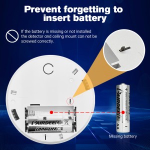 Home Smoke Leak Security Sensor Battery Operated Wireless Standalone Photoelectric Fire Alarm Smoke Detector