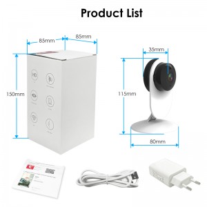 Vezetékes CCTV HD 1080P beltéri biztonsági megfigyelő kamera kis Tuya intelligens biztonsági kamerarendszer éjszakai látással és mozgásérzékeléssel