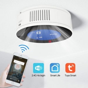 Portable Gas Leak Detector Fire CO Alarm System Tuya Wifi Smart Natural Gas Alarm Sensor With Temperature Function Combustible Gas Leak Detector