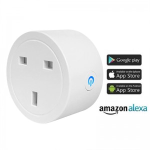 Persetujuan Amazon CE Nirkabel 16A UK Alexa Google Home APP Wifi Smart Inwall Power Socket Plug Kanthi Timer lan Konsumsi Monitor Daya