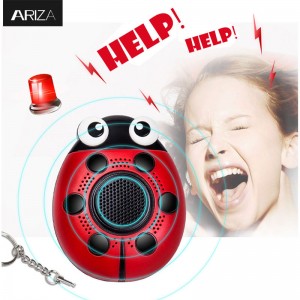130 dB Loud Rechargeable Ladybug Emergency Safety Self Defence Keychain Anti Attack SOS Personal Alarm Key Chain me ke kukui LED