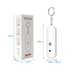 Veľkoobchod IP56 Vodotesný núdzový bezpečnostný alarm na sebaobranu Mini 130DB osobný alarmový prívesok na kľúče pre ženy