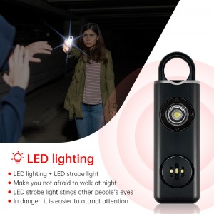Kids Mini 130DB Safesound Zelfverdediging Beveiligingsalarmapparaat Anti-verkrachtingsalarm Veiligheid Paniek Persoonlijk alarm Sleutelhanger en LED-zaklamp
