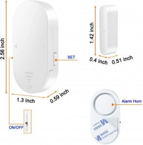 Store Home Drahtloser Türsensor Magnetischer Diebstahl-Einbruchalarm 130 dB Türgong Alarm Anti-Diebstahl-Türsensorsystem Home Security Türalarm