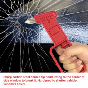 Motorbus venster breek Noodontsnap gereedskap Glasbreker Veiligheidshamer Met Anti-diefstal Alarm met Swaar Koolstofstaal Punte en Verharde Skerp
