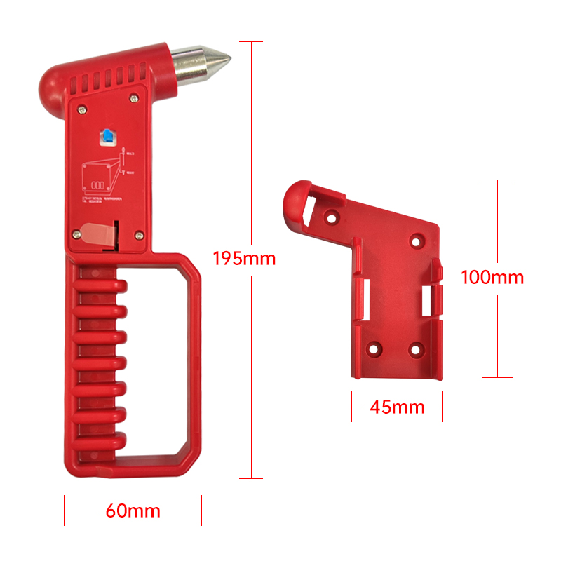 China Car Bus Window Break Emergency Escape Tool Glass Breaker Safety Hammer  With Anti-theft Alarm with Heavy Carbon Steel Points and Hardened Sharp  Supplier and Manufacture