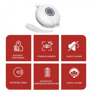 Cartão SIM 2G SOS Segurança Chaveiro de autodefesa 130DB Botão anti-ataque GPS Alarme pessoal inteligente com mensagem de rastreamento de emergência e chamada de emergência